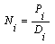 Ni=Pi/di